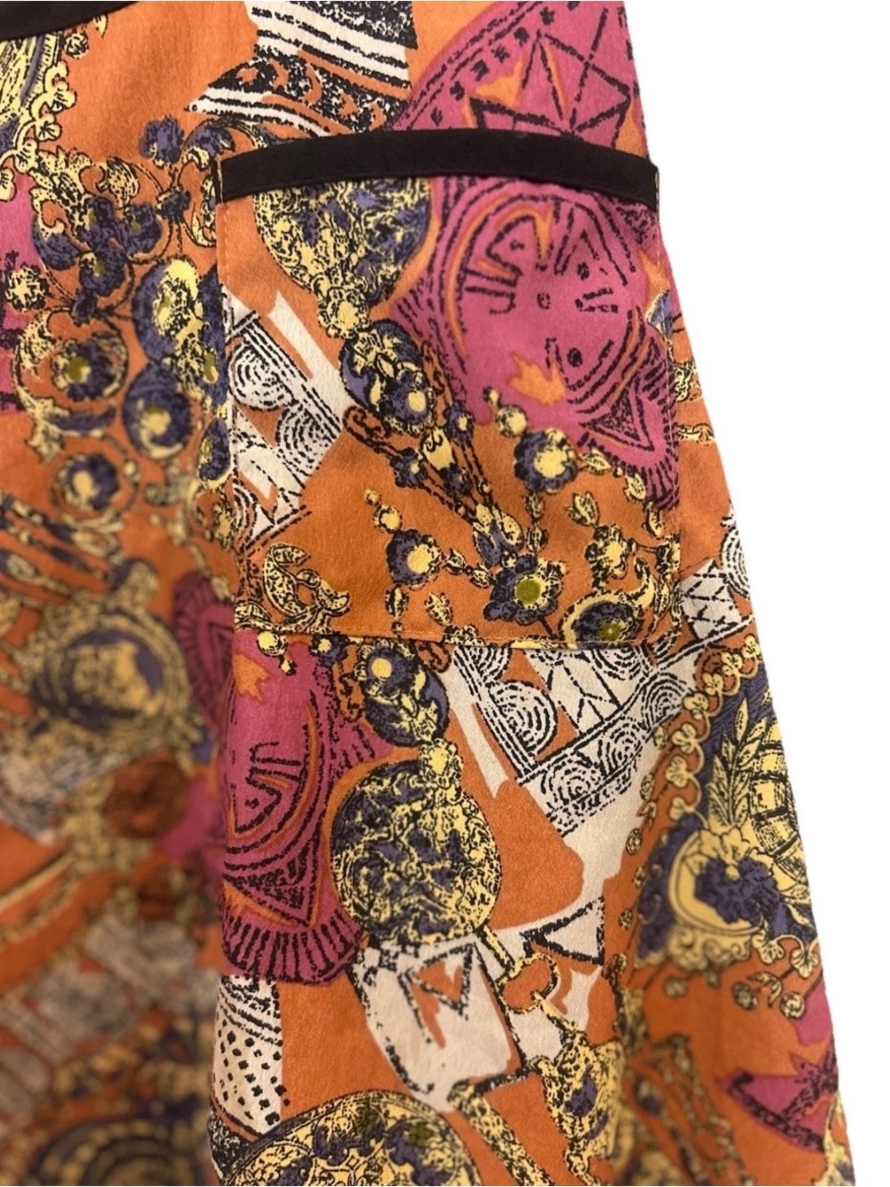 Lush Boho Medallion Print Racerback Tank Orange Purple Swing Top Size M - Picture 4 of 7
